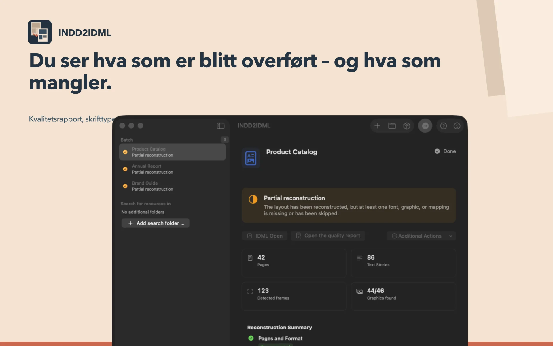 Kontroller resultatene