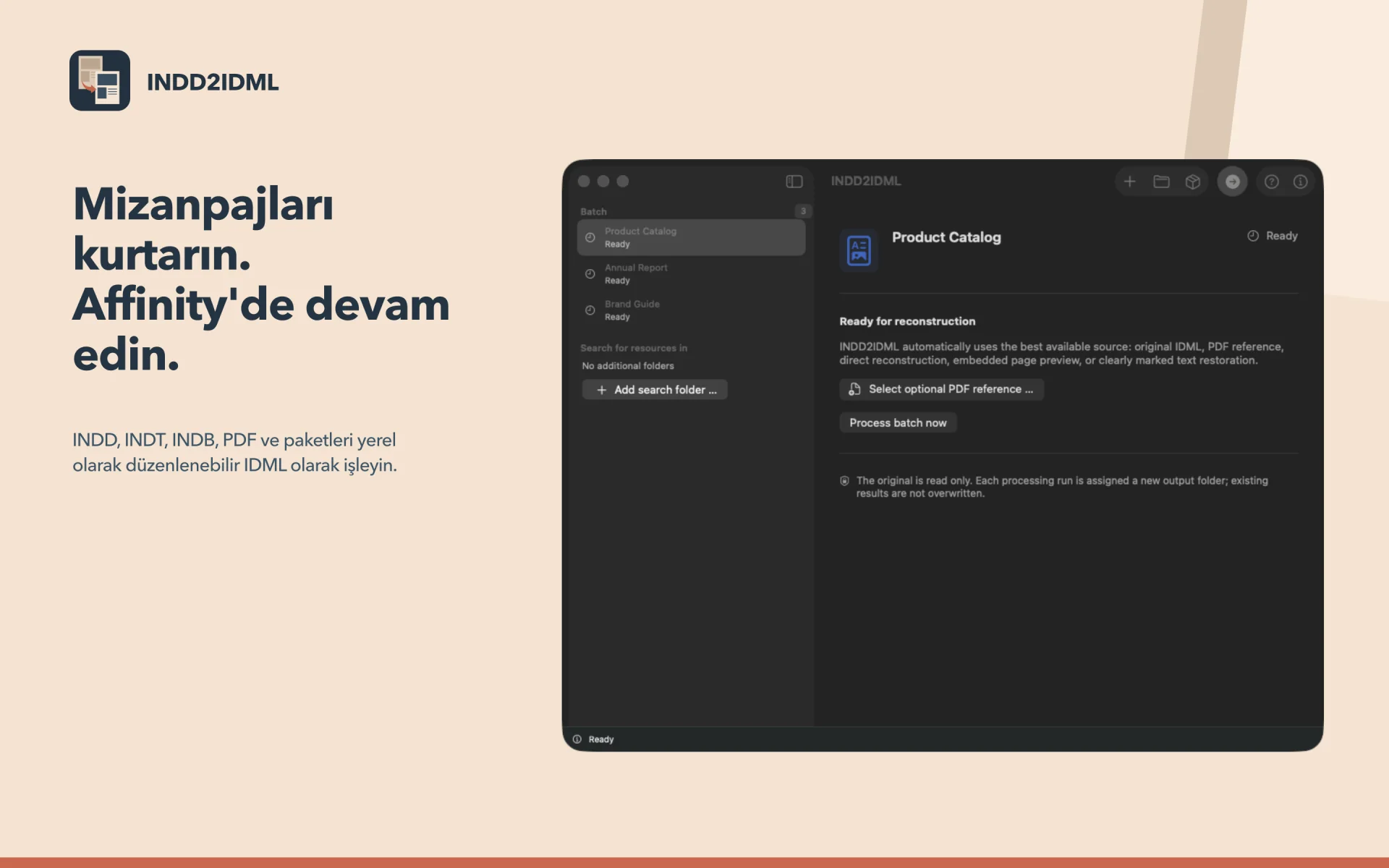 INDD2IDML – Dönüştürücü: Affinity Publisher için INDD